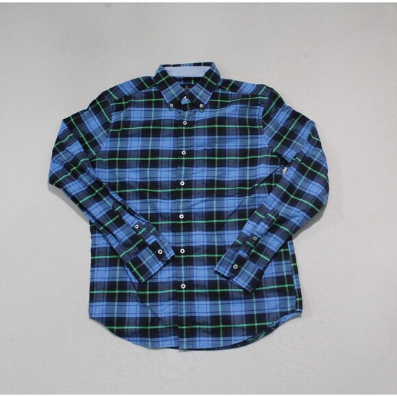 American Eagle Outfitter Men Button Up Plaid Blue Size Medium - Picture 1 of 1